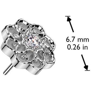 Titane Embout embout fleur zircone Enfoncer