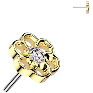 Titane Embout embout fleur zircone Enfoncer