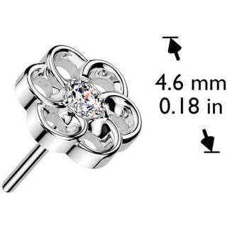 Titane Embout embout fleur zircone Enfoncer