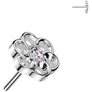 Titane Embout embout fleur zircone Enfoncer