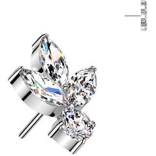 Titane Embout feuille zircones Enfoncer