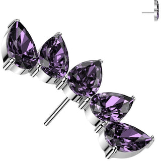 Titane Embout embout 5 zirconias en forme de larme Enfoncer