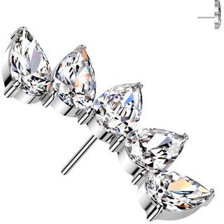 Titane Embout embout 5 zirconias en forme de larme Enfoncer