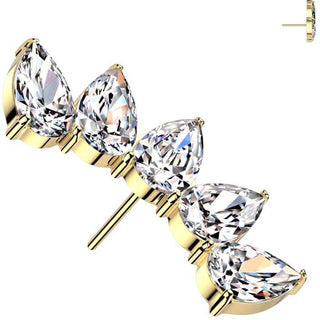 Titane Embout embout 5 zirconias en forme de larme Enfoncer