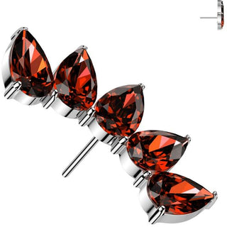 Titane Embout embout 5 zirconias en forme de larme Enfoncer