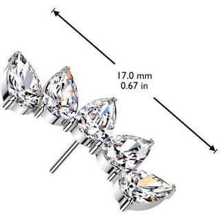 Titane Embout embout 5 zirconias en forme de larme Enfoncer