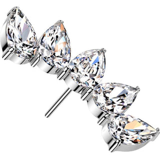 Titane Embout embout 5 zirconias en forme de larme Enfoncer