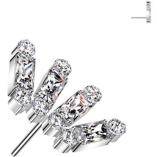 Titane Embout embout couronne zircone taille baguette Enfoncer