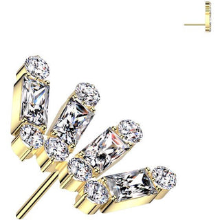 Titane Embout embout couronne zircone taille baguette Enfoncer