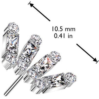 Titane Embout embout couronne zircone taille baguette Enfoncer