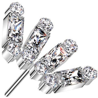 Titane Embout embout couronne zircone taille baguette Enfoncer