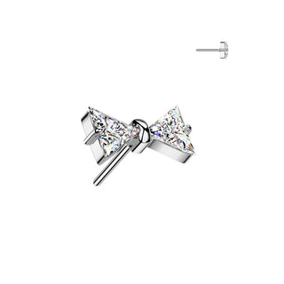 Titane Embout embout nœud papillon zircone Enfoncer