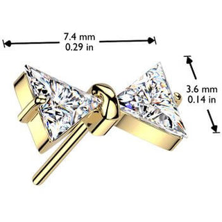 Titane Embout embout nœud papillon zircone Enfoncer