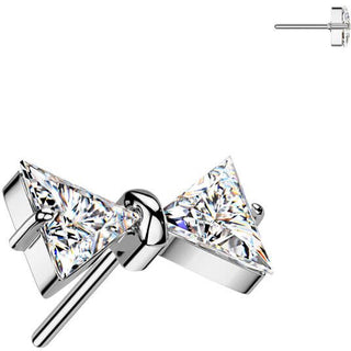 Titane Embout embout nœud papillon zircone Enfoncer