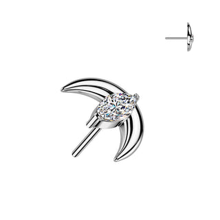 Titane Embout embout croissant de lune zircone Enfoncer