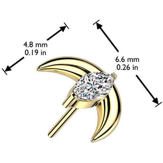 Titane Embout embout croissant de lune zircone Enfoncer