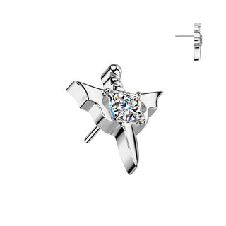Titane Embout embout poignard ailes de chauve-souris zircone Enfoncer