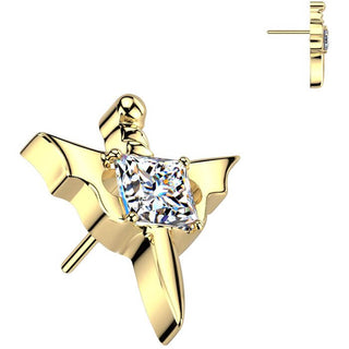 Titane Embout embout poignard ailes de chauve-souris zircone Enfoncer
