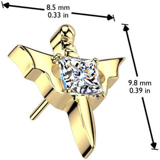Titane Embout embout poignard ailes de chauve-souris zircone Enfoncer