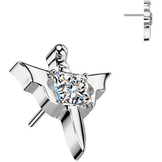 Titane Embout embout poignard ailes de chauve-souris zircone Enfoncer