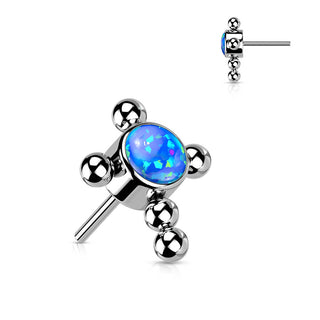 Titane Embout Embout Croix Zircone Opale Enfoncer
