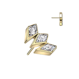 Titane Embout Embout Marquise 3 Zircone Enfoncer