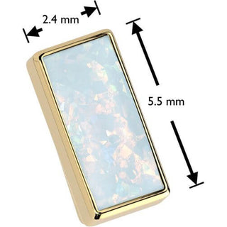 Titane Embout Opale Rectangulaire Serti Clos Enfoncer