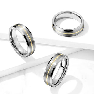 Anneau Lignes Brossées Argent