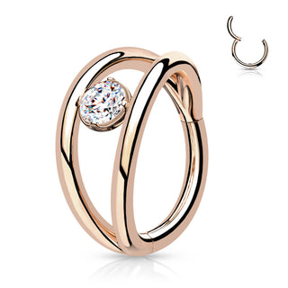 Anneau Bille Zircone Argent Cliqueur