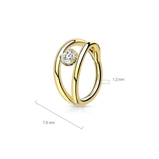 Anneau Bille Zircone Argent Cliqueur