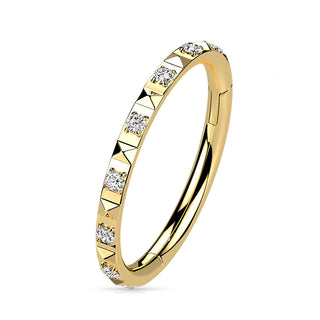 Anneau Coupe Pyramide Zircone Cliqueur