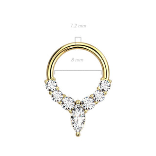Anneau 7 Zircones Cliqueur