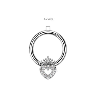 Anneau Cœur Couronne Zircone Cliqueur