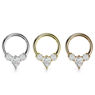 Anneau Poire Zircone Cliqueur