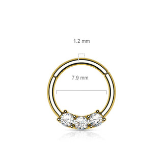 Anneau 3 zircones Cliqueur