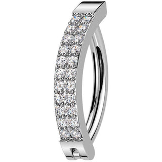 Piercing Nombril double ligne zircones Segment