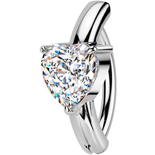 Piercing Nombril cœur zircone Segment