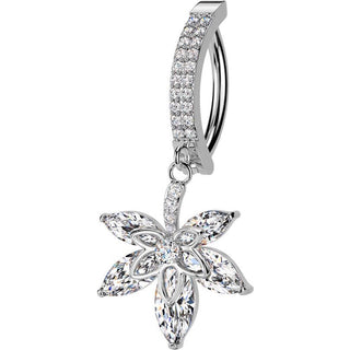 Piercing Nombril fleur pendentif zircone Cliqueur