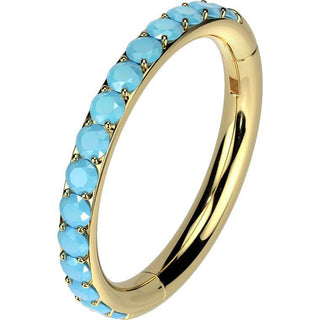 Titane Anneau Turquoise Segment