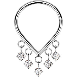 Titane Anneau pendentifs 5 zirconiums sertis clos  Segment