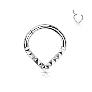 Titane Anneau Chevron Coupe Pyramide Cliqueur