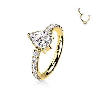 Titane Anneau Larme Zircone Cliqueur