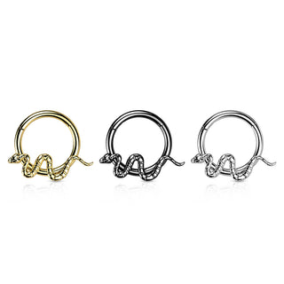 Titane Anneau Serpent Cliqueur