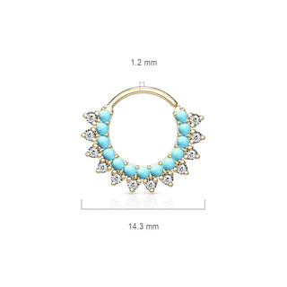 Anneau Zircone Turquoise Pliable