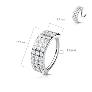 Anneau Triple Ligne Zircone Pliable