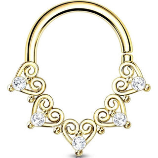 Anneau Pendentif Cœur Zircone Argent Pliable