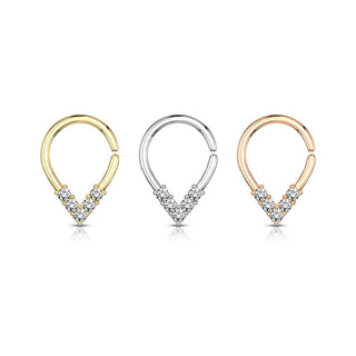 Anneau Chevron 5 Zircones Pliable