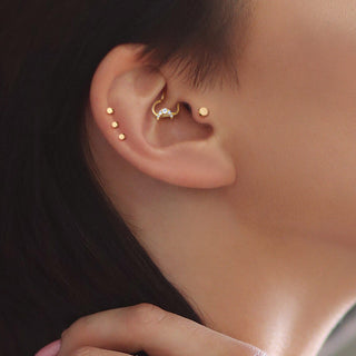 Anneau Cœur Lune Zircone Pliable