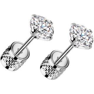 Bouton d'Oreille zircone ronde