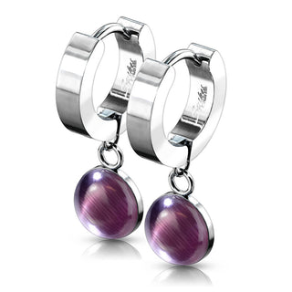 Boucle d'Oreille Pierre semi-précieuse pendante Cliqueur